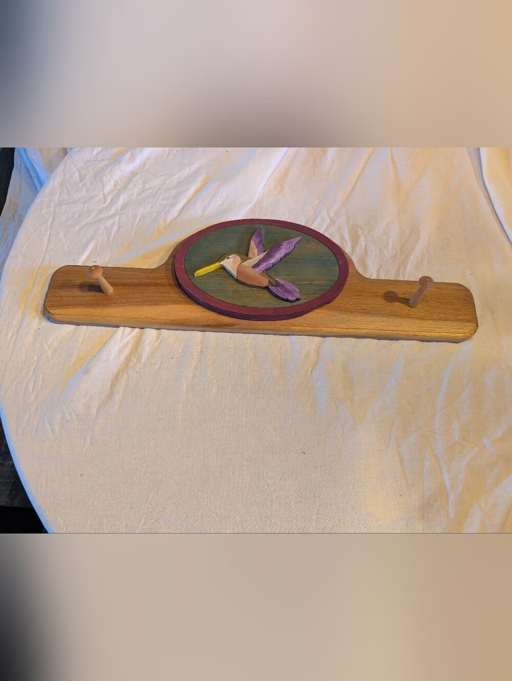 2/80$ Vintage Purple and Green Hummingbird Wall Hook